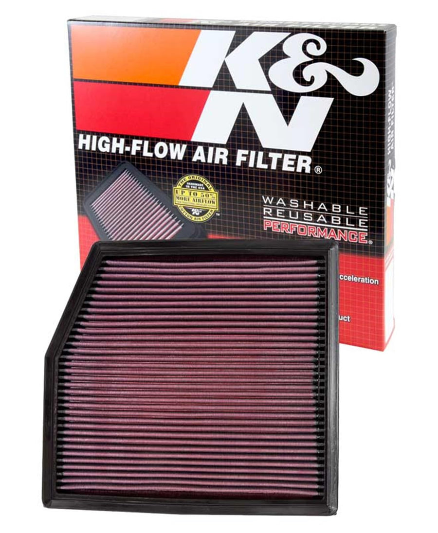 K&N Engine Air Filter: Washable, Increase Power & Acceleration, Premium, Replacement Car Air Filter: Compatible with 2010-2015 BMW L6 (X1, 135i, 335i Coupe), 33-2458