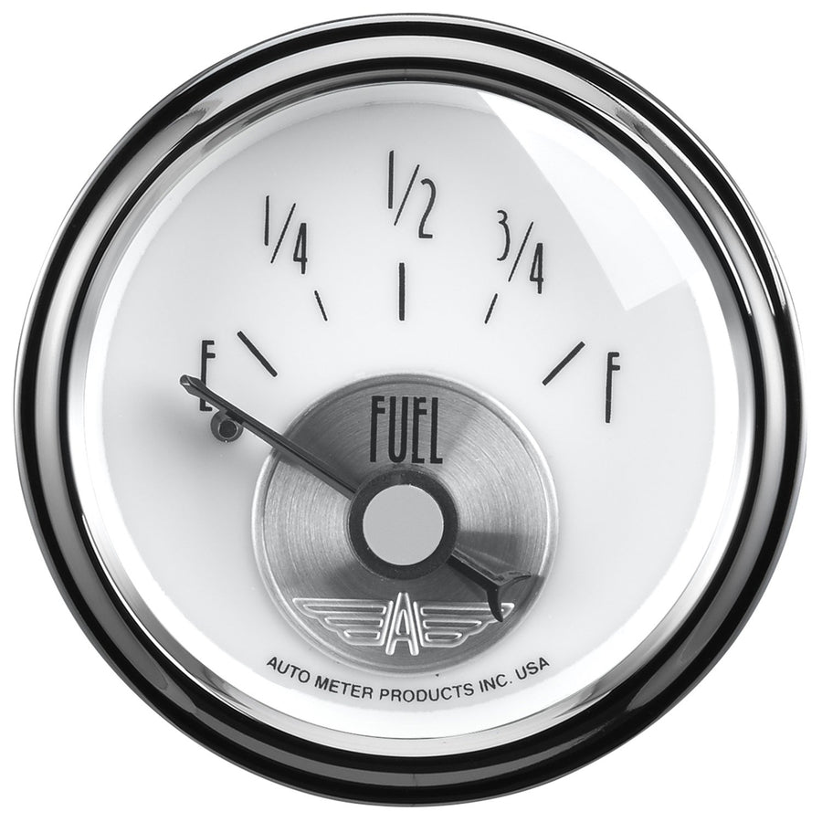 Auto Meter Prestige Pearl 2018 2-1/16" Fuel Level Gauge (240 Ohm E-33 Ohm F, 52.4mm)