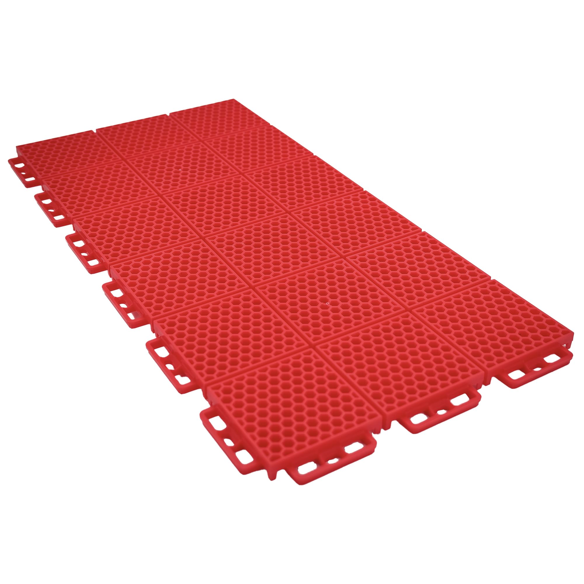 ProTech Caliber Garage Flooring Tiles, 9” x 18” Interlocking Tiles, Red, 8-Pack