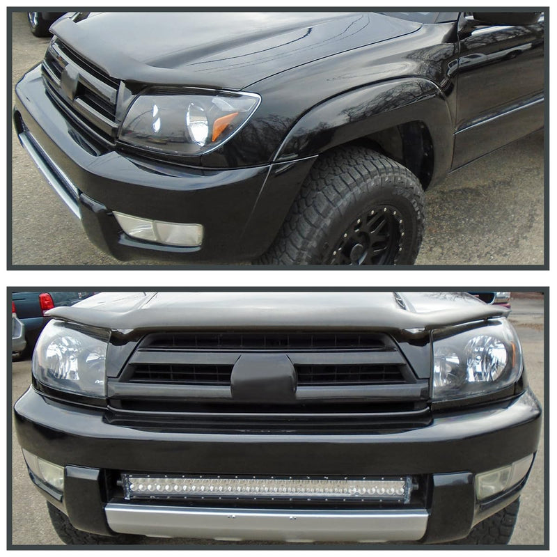 Black Headlights SPEC-D TUNING Compatible with 2003-2005 Toyota 4Runner, Left + Right Head Lamps Assembly