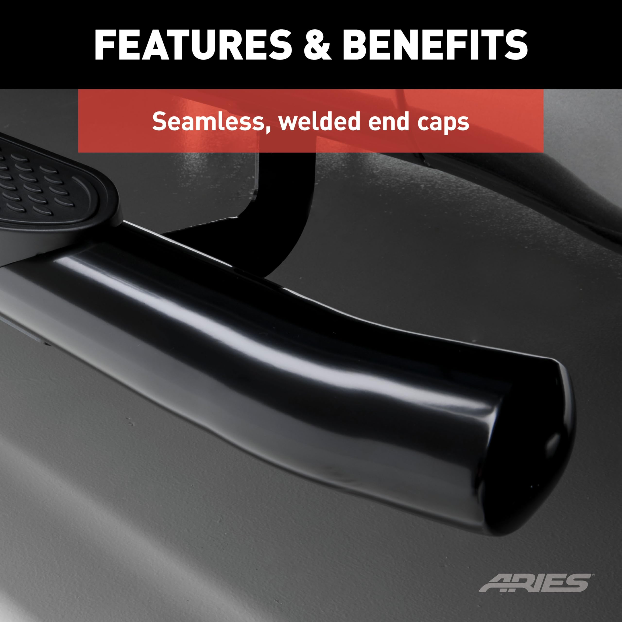4-Inch Oval Black Steel ARIES Nerf Bars, Fits Select Ford Bronco 2-Door