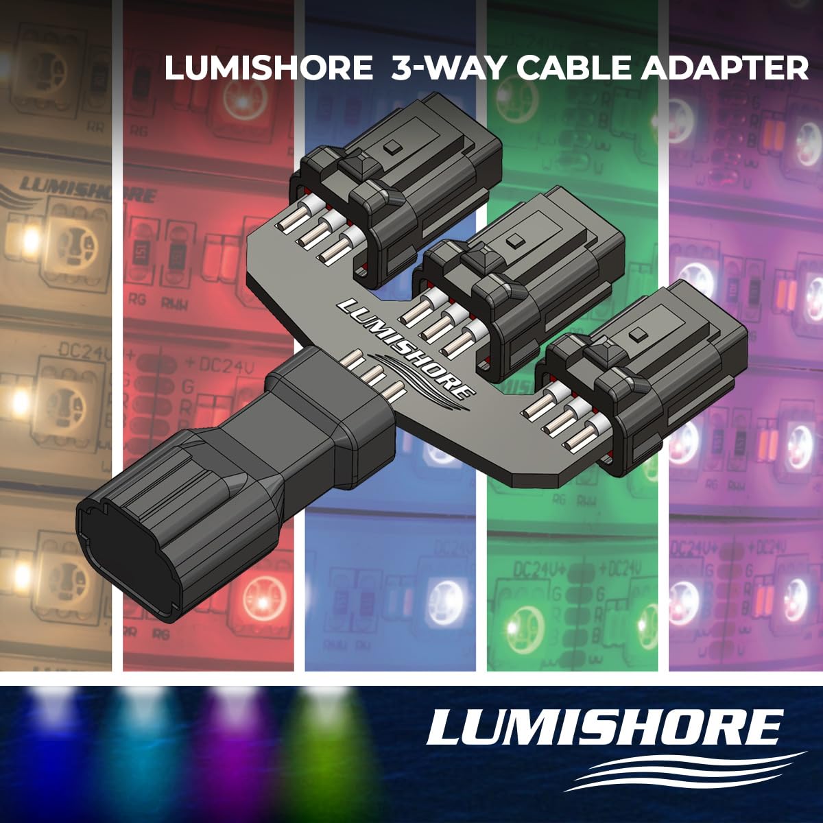 Cable Adapter Lumishore 60-0439, Six-Core 3-Way Cable Splitter