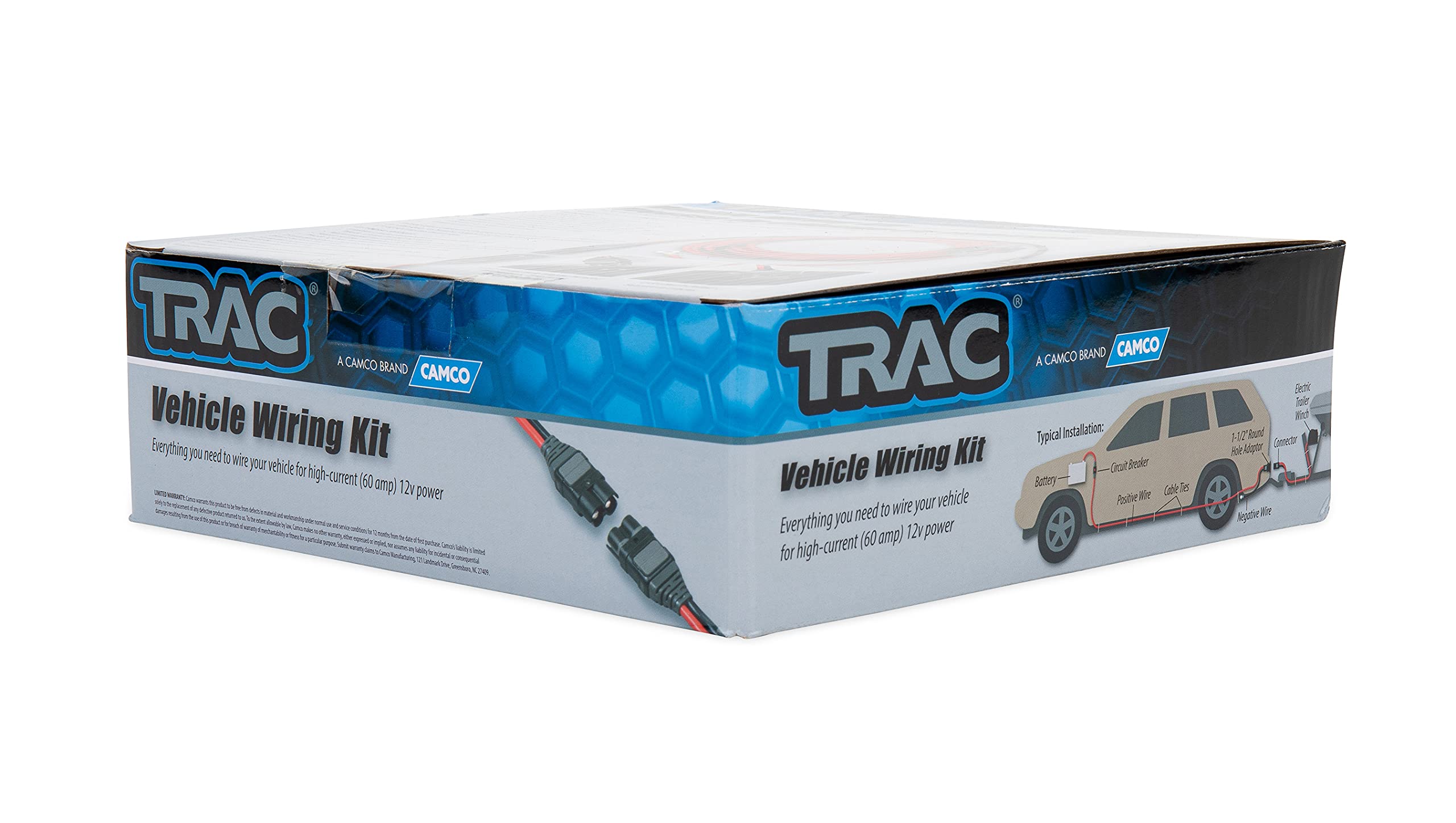 Vehicle Wiring Kit Trac Outdoors - Wire Your Vehicle for High-Current 12V Power - For Trailer Winch, Portable Winch and Other 12V Device Use (69140)