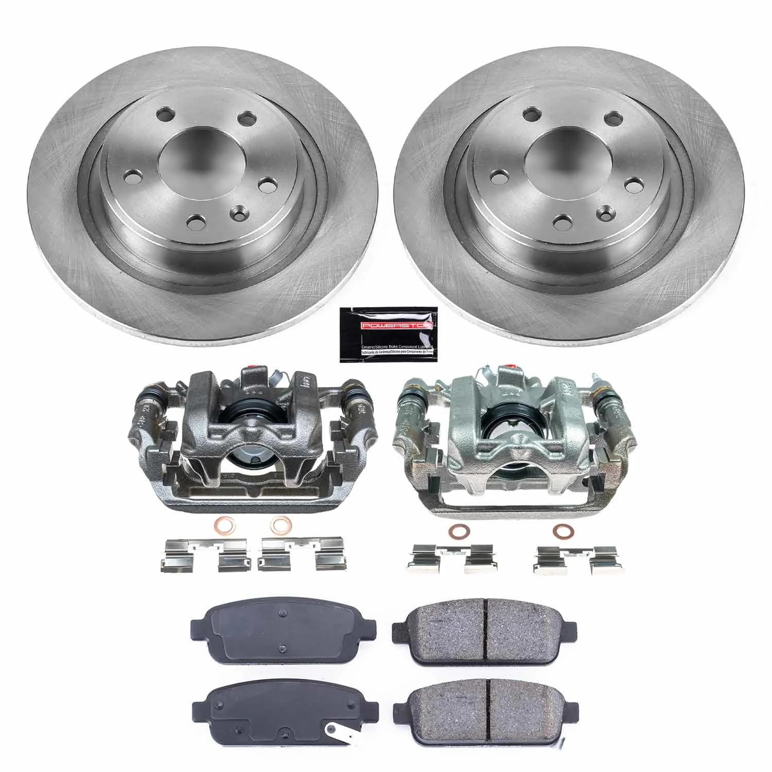 Power Stop Rear Brake Caliper Kit KCOE5552B- Brake Rotors, Brake Pads & Calipers