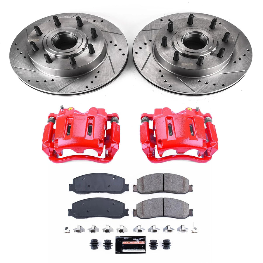 Power Stop 1-Click Performance KC697 Front Brake Kit with Calipers For Acura CL 1997, Honda Accord 1990-1997 [Model Specific]