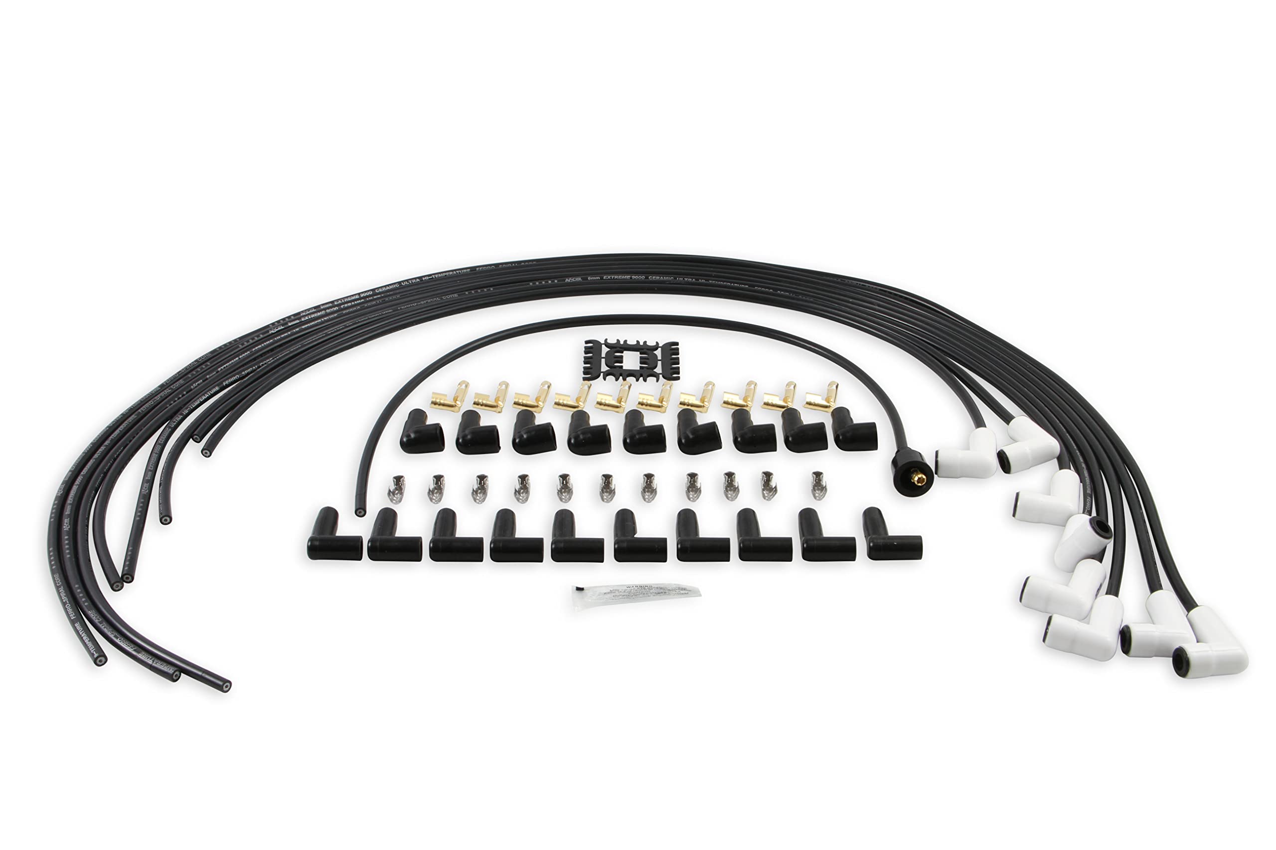 9001C ACCEL Extreme 9000 Spark Plug Wire Set - Universal - 90 Degree White Ceramic Boots
