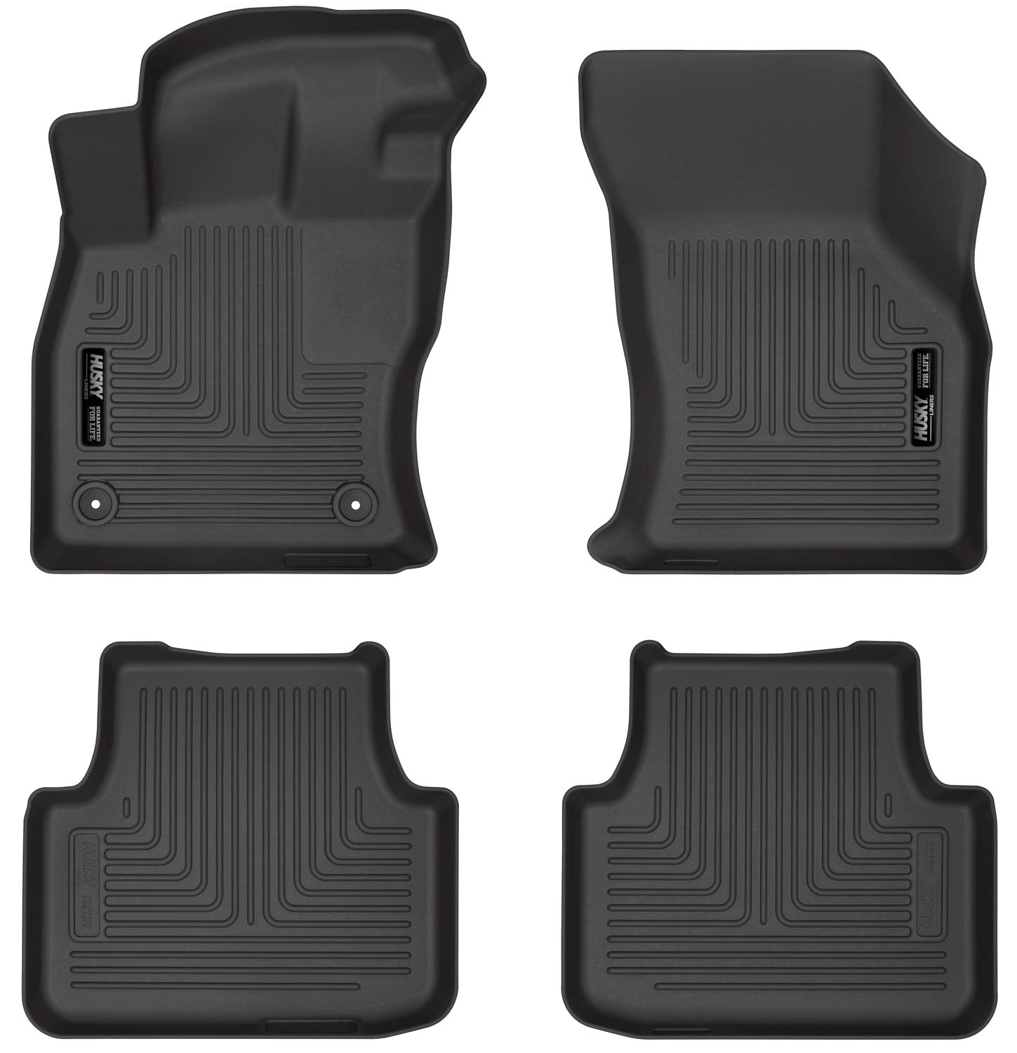 Weatherbeater Husky Liners Floor Mats | Fits 2019-2025 Volkswagen Jetta Sedan | Front & 2nd Row, 4-pc Black - 95831