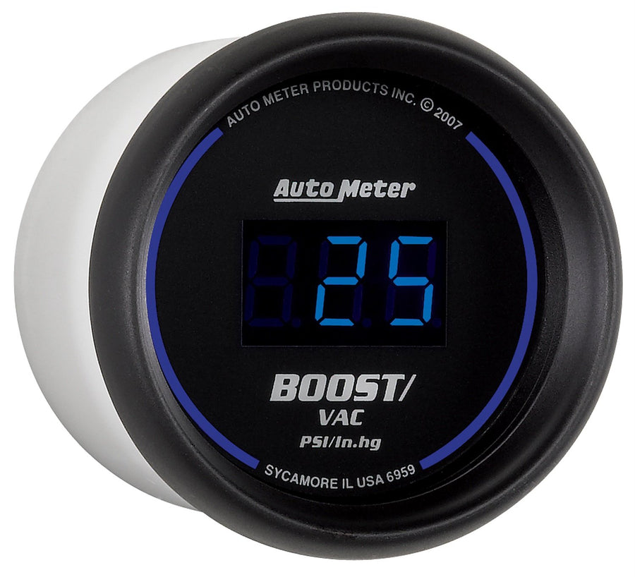 Cobalt Auto Meter 6959 Digital 2-1/16" 30 In Hg.-Vac./30 PSI Vacuum/Boost Gauge