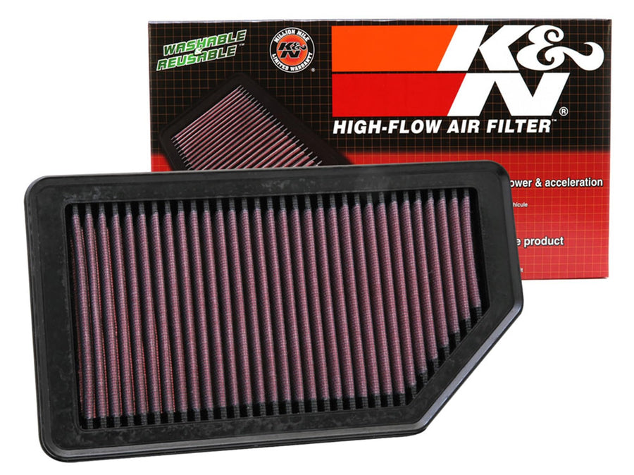 High-Flow K&N Original Lifetime Engine Air Filter: Increase Power: Premium, Washable: Compatible with 2011-2019 Dodge/Hyundai: Attitude, Accent, Veloster, Rio, Soul, 33-2472