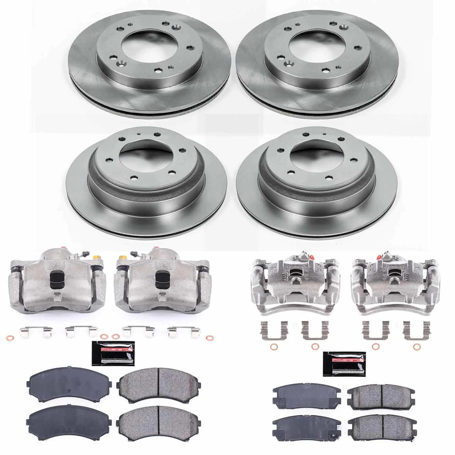 Power Stop KCOE4311 Replacement Autospecialty Front and Rear Caliper Kit-Rotors, Ceramic Brake Pads, Calipers For Isuzu Axiom 2002 [Model Specific]