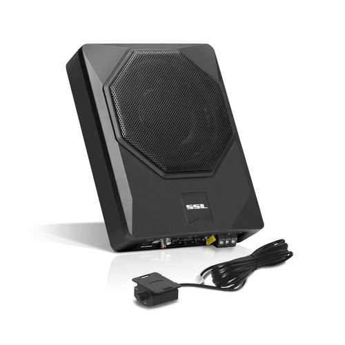 Sound Storm Laboratories 8 Inch US8 Powered Car Audio Under Seat Subwoofer - 800 Watts Max, Low Profile, Built in Amplifier, for Truck, Boxes and Enclosures, Remote Subwoofer Control