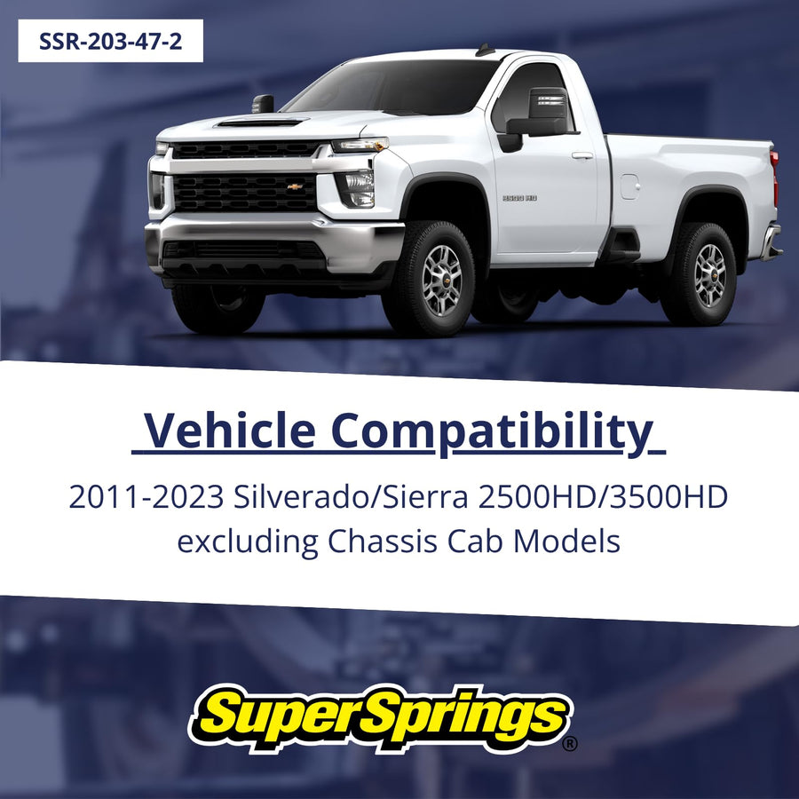SumoSprings Rear for Chevrolet Silverado 2500|3500, GMC Sierra 2500|3500, Black | SuperSprings SSR-203-47-2