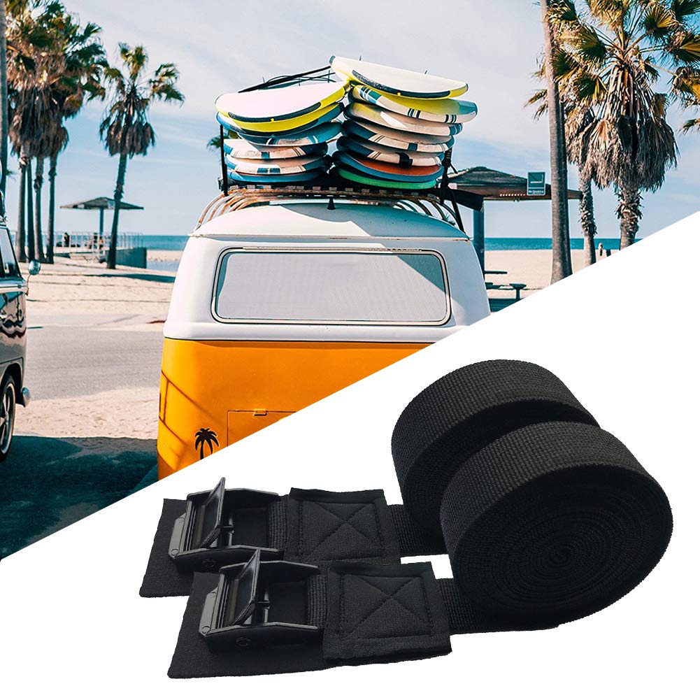 Black XHXseller Thread-On J-Style Vibrant Nylon Cargo Strap Adapter for Roof Rack, Compatible with Passenger Car