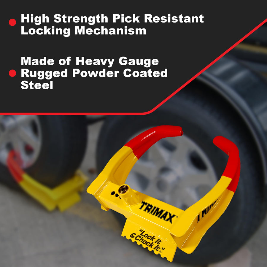 TRIMAX TCL65 - Wheel Lock Trailer - Fits 6"-10.5" Tires - Boot Lock for Trailer, Car, Truck, Boat, ATV, Camper, and More