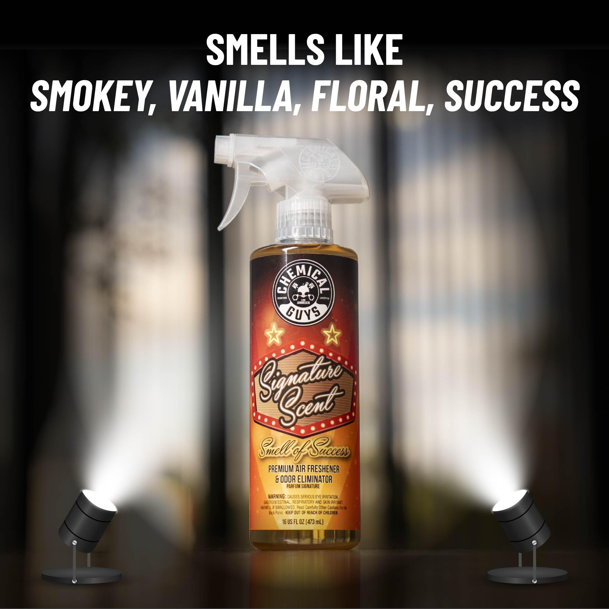Chemical Guys Signature Scent AIR_069_16 Premium Air Freshener and Odor Eliminator, Smell of Success (Great for Cars, Trucks, SUVs, RVs, Home, Office & More) 16 fl oz