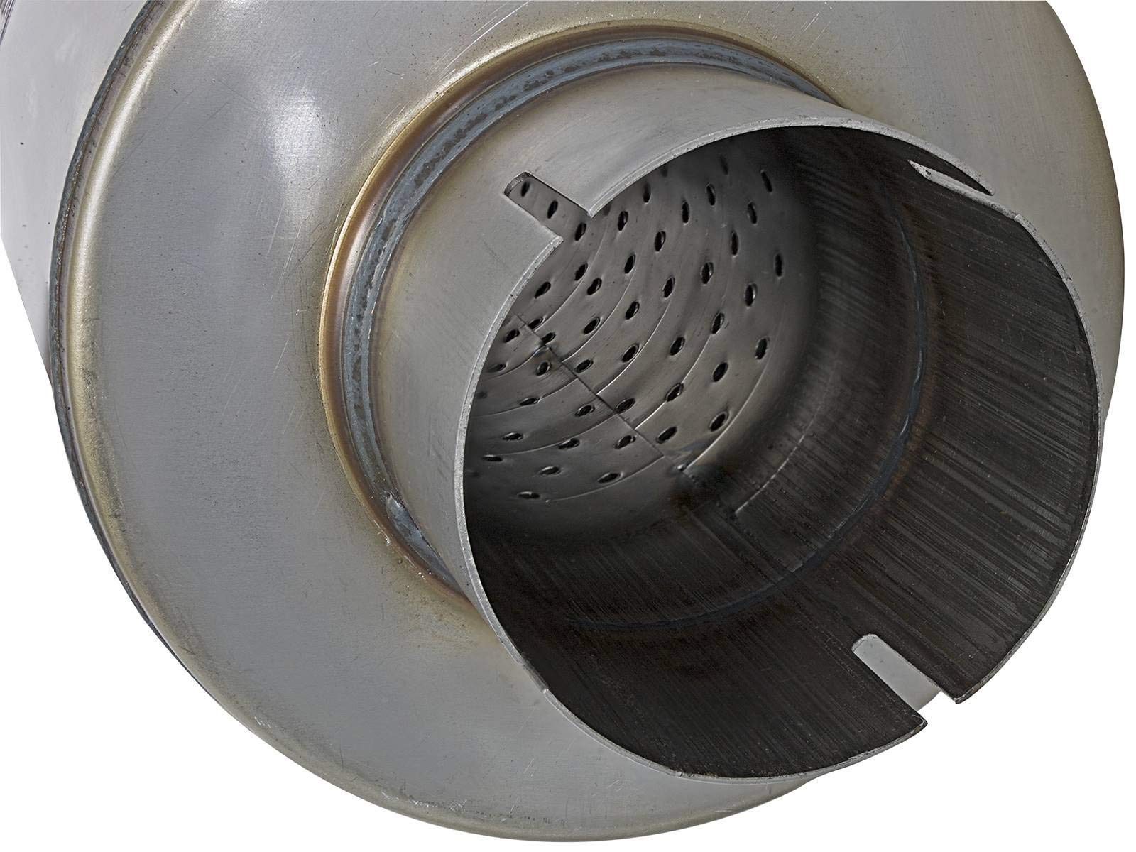 MACH Force-Xp Muffler AFE Filters 49M00024 409 Stainless Steel 3.5 in. Inlet/Center Outlet 24 in. Body/Round 7 in. Body Diameter