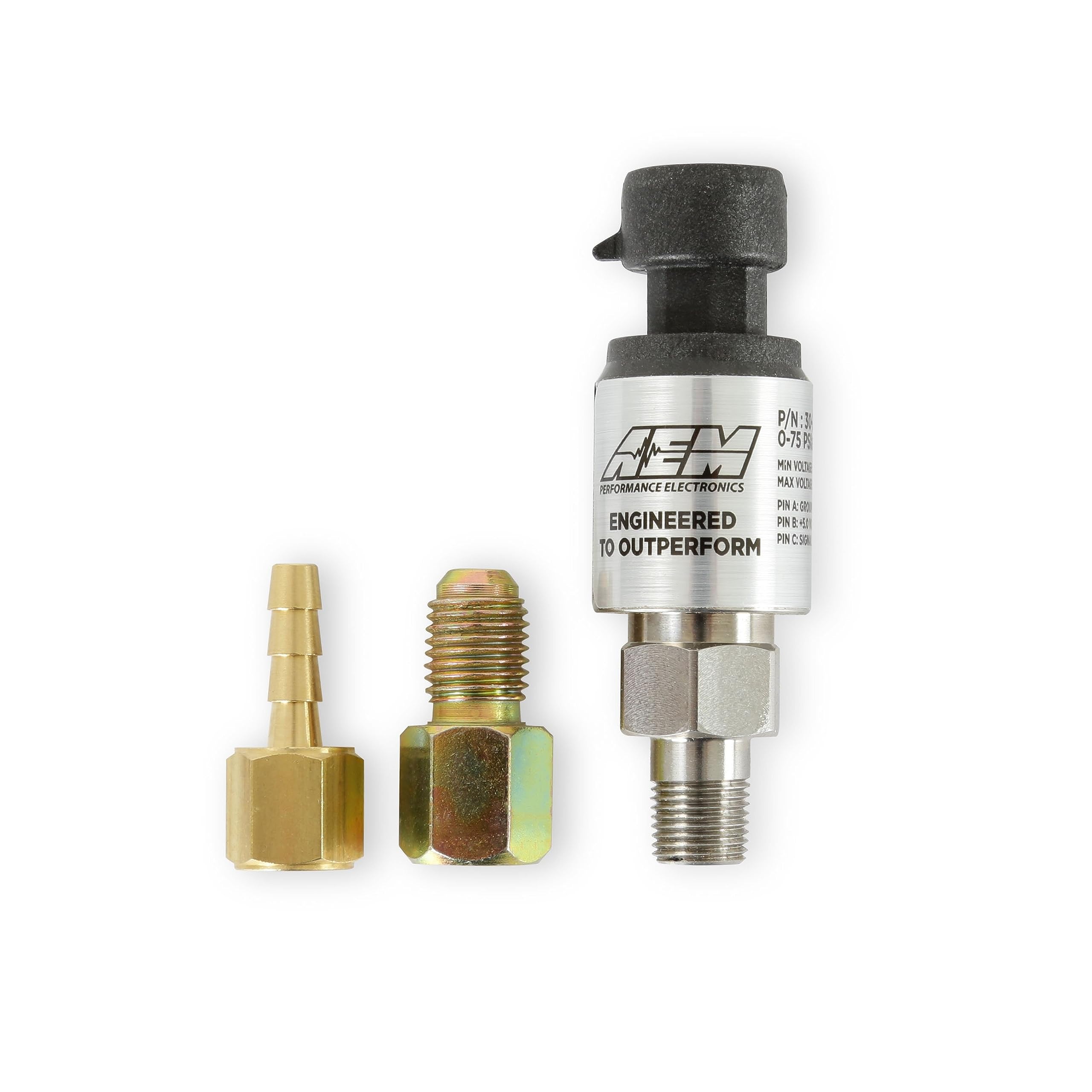 75 PSIg AEM 30-2130-75 Sensor Kit, Stainless Steel, 5 Bar