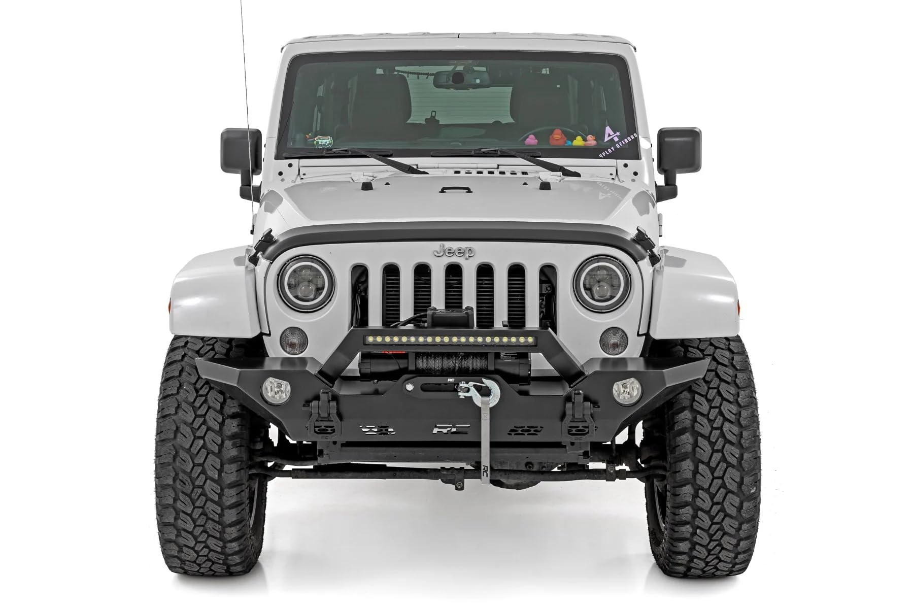 Front Hood Protector Rough Country for Jeep Wrangler JK (2007-2018) - High-Density Thermoplastic, UV-Resistant, Easy Install Trail Cladding