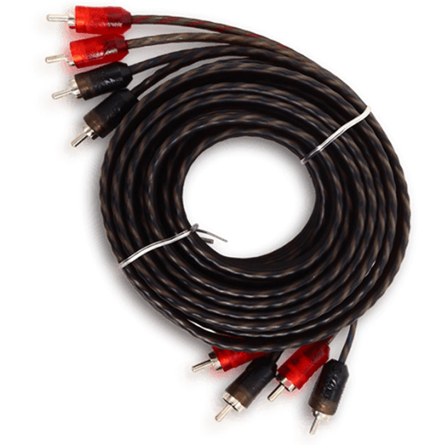 4 Channel Sundown Audio SB4-25 RCA Cable - 25FT Stereo Audio Interconnect, Twisted Pair, Solid Conductor, High-Fidelity Sound, Rugged PVC Jacket for Car & Home Theater
