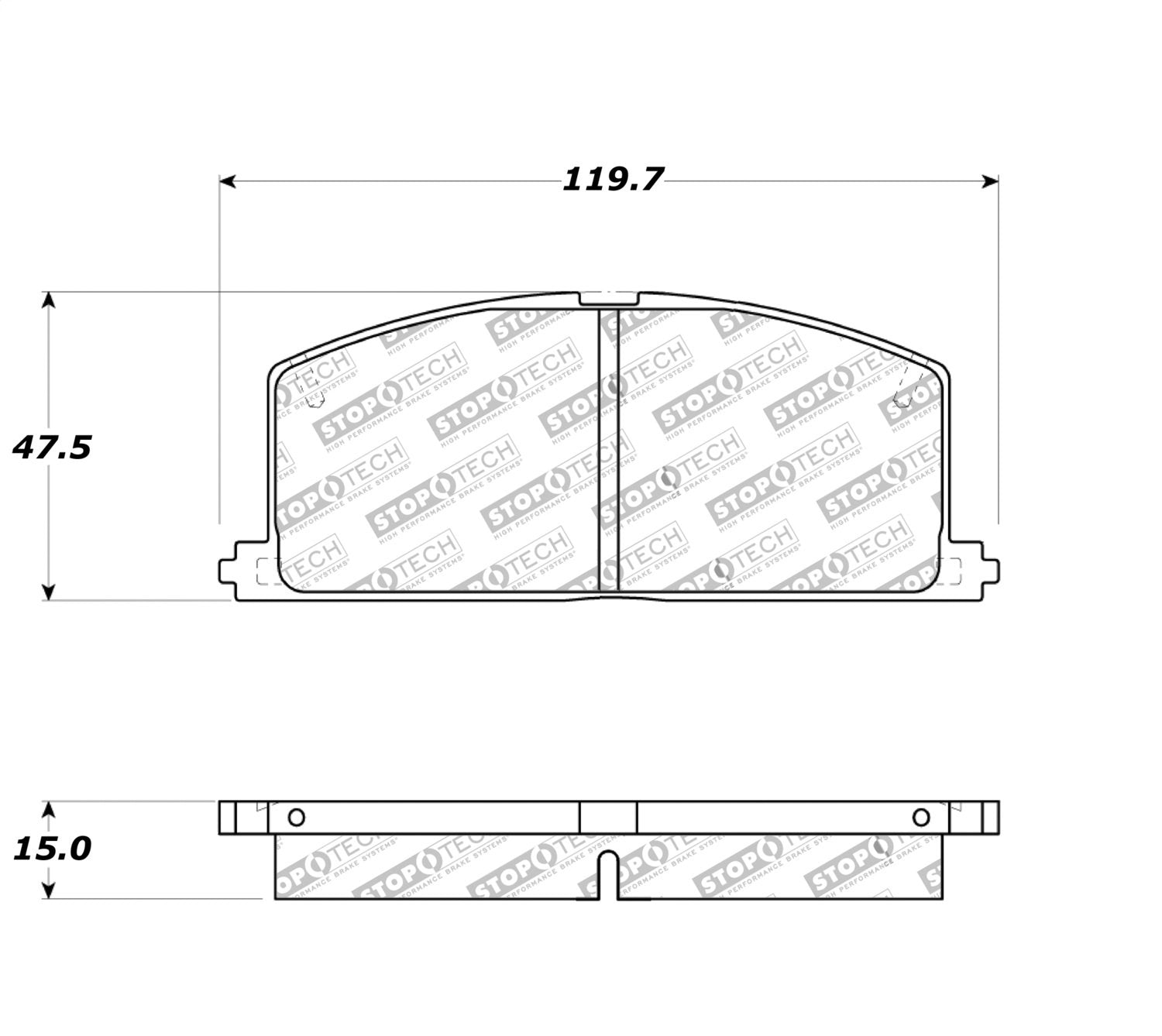 Front StopTech 308.02420 Brake Pads with Shims and Hardware Street