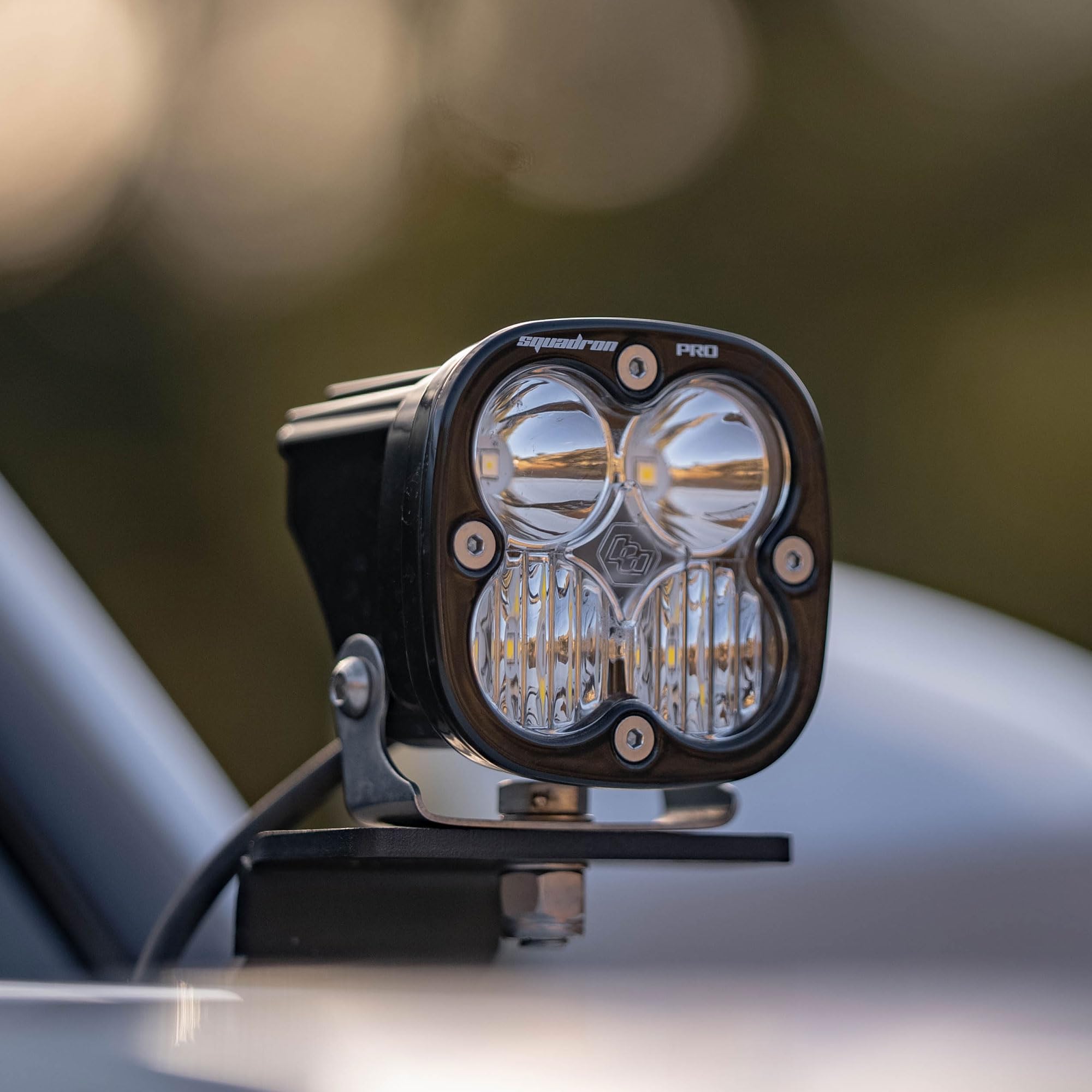 Squadron Pro Baja Designs LED A-Pillar Light Kit for Toyota 4Runner 2025+ - 2 PCS LED Lights with Toggle Harness and A-Pillar Mounting Accessories (Driving Combo; Clear)