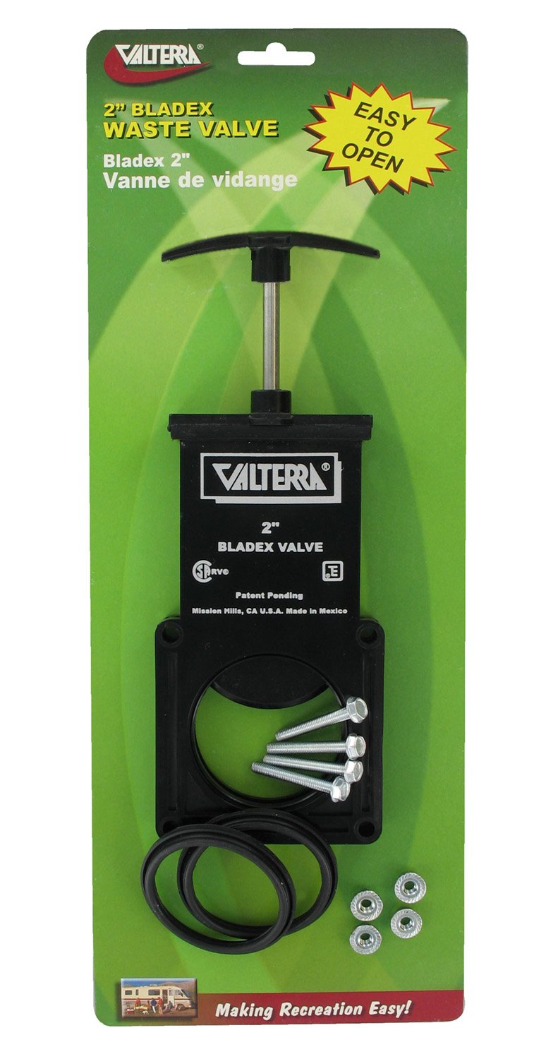 Bladex Waste Valve Valterra T1002VP with Plastic Handle - 2", Black