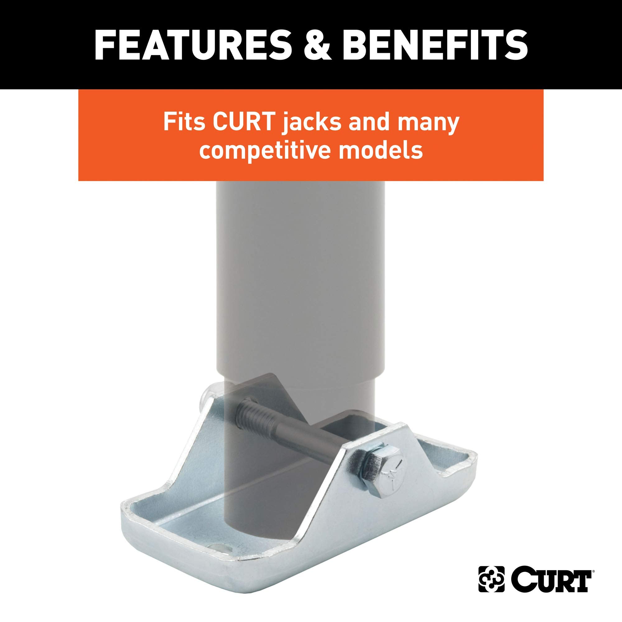Trailer Jack Foot CURT 28270, Fits 2-Inch Diameter Tube, Supports 2,000 lbs