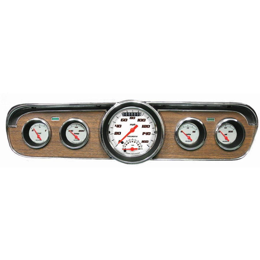 Classic Instruments Velocity MU65VSW35 White Gauge Set with Tachometer Fits 1965-1966 Mustang