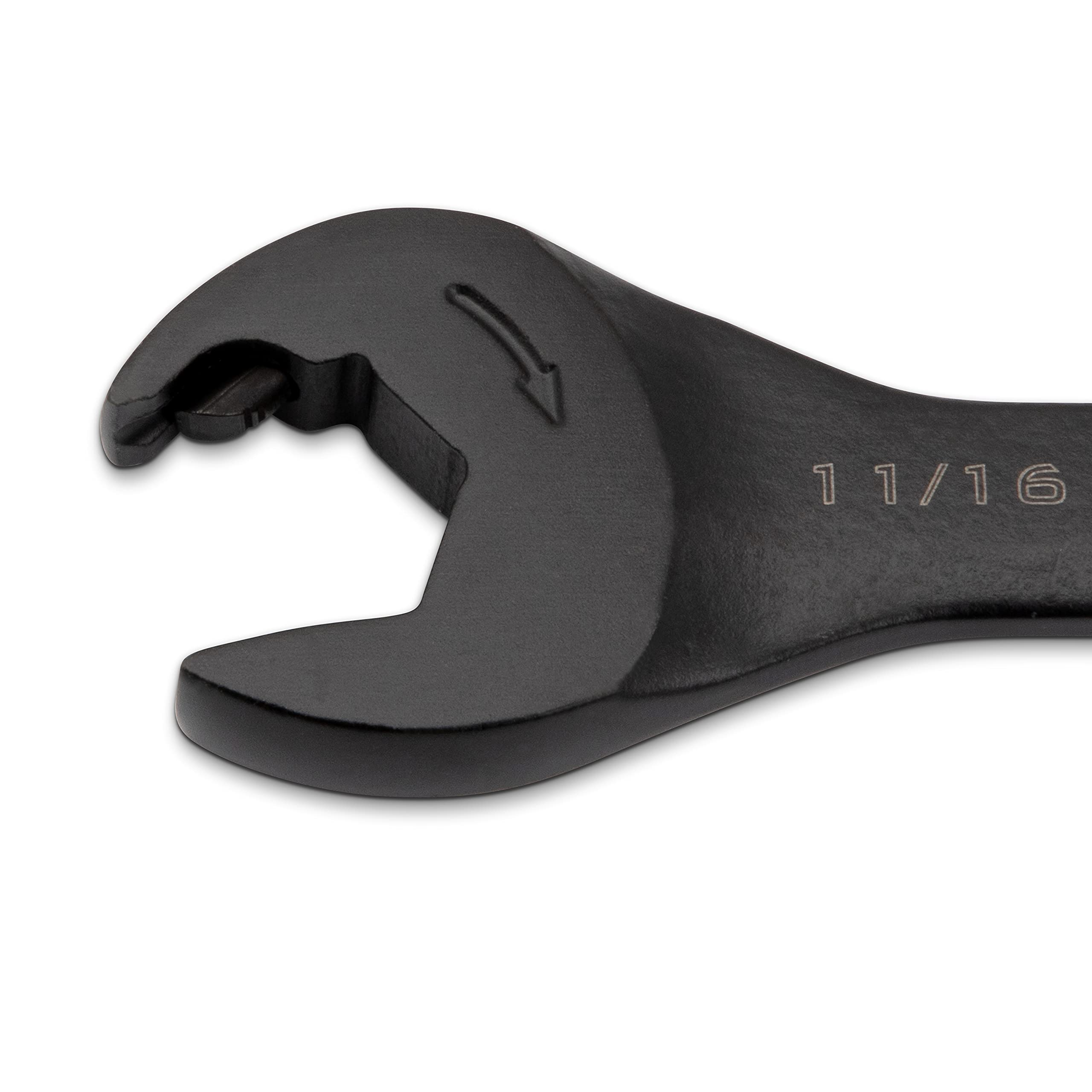 7 Piece Crescent X6 Black Oxide Spline Open End Ratcheting Combination SAE Wrench Set - CX6RWS7
