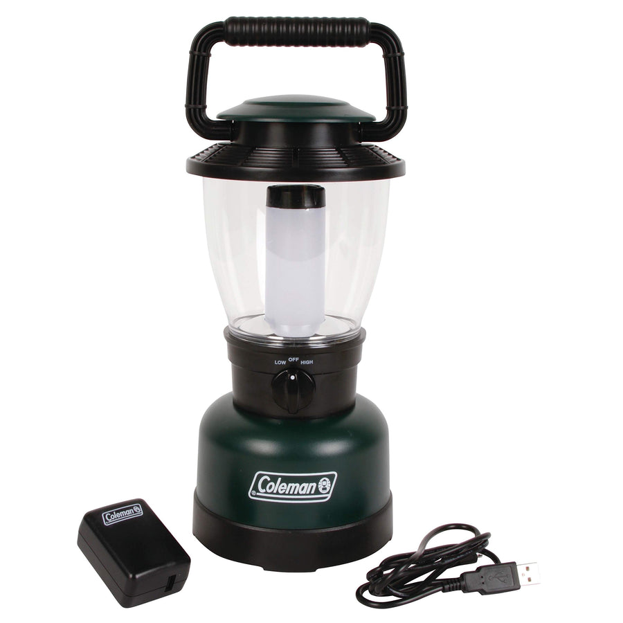 Rugged Coleman Rechargeable 400 Lumens LED Lantern, Impact & Water-Resistant Lantern with USB Charging Port, Lifetime LEDs Never Need Replacing