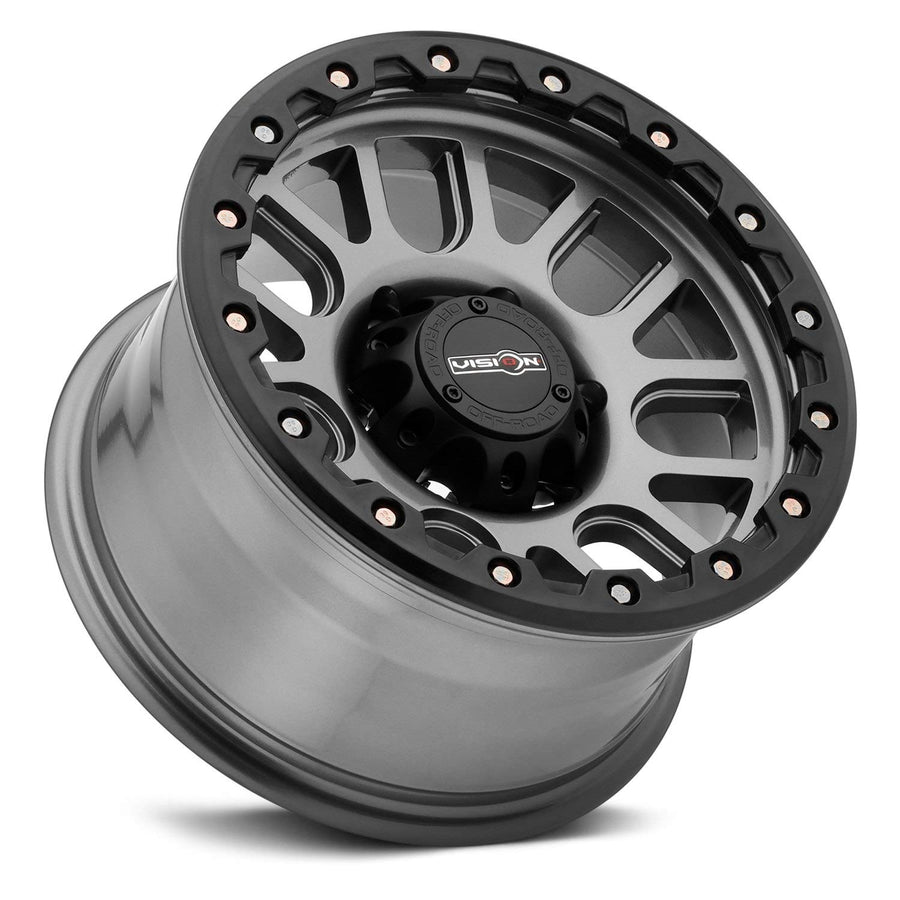 111 VISION Nemesis Gunmetal w/Yellow Zinc Bolts 18X9