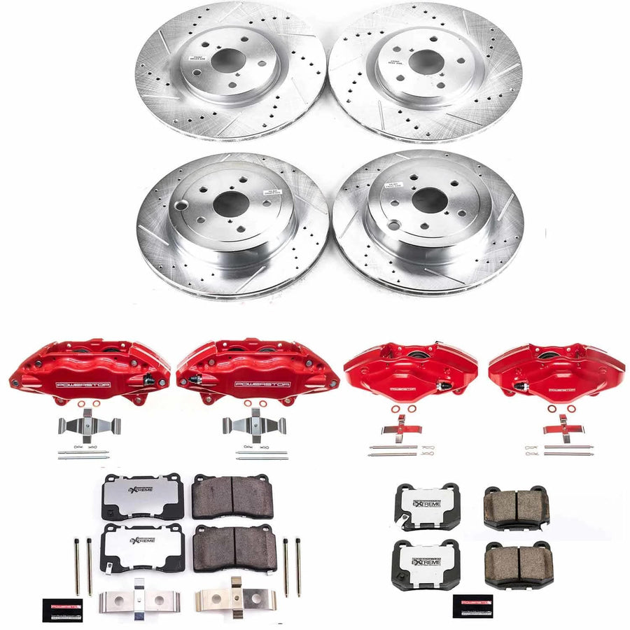 Power Stop Z26 KC4490-26 Front & Rear Street Warrior Brake Kit Subaru For Subaru Impreza 2008-2014, Subaru WRX STI 2015-2017 [Model Specific]