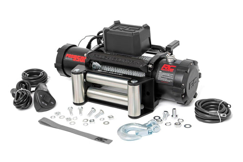 9,500LB Rough Country PRO Series Electric Winch with 100FT Steel Cable - IP67 Waterproof, 5.5HP Motor, Heavy-Duty Off-Road Recovery Winch for Trucks & Jeeps