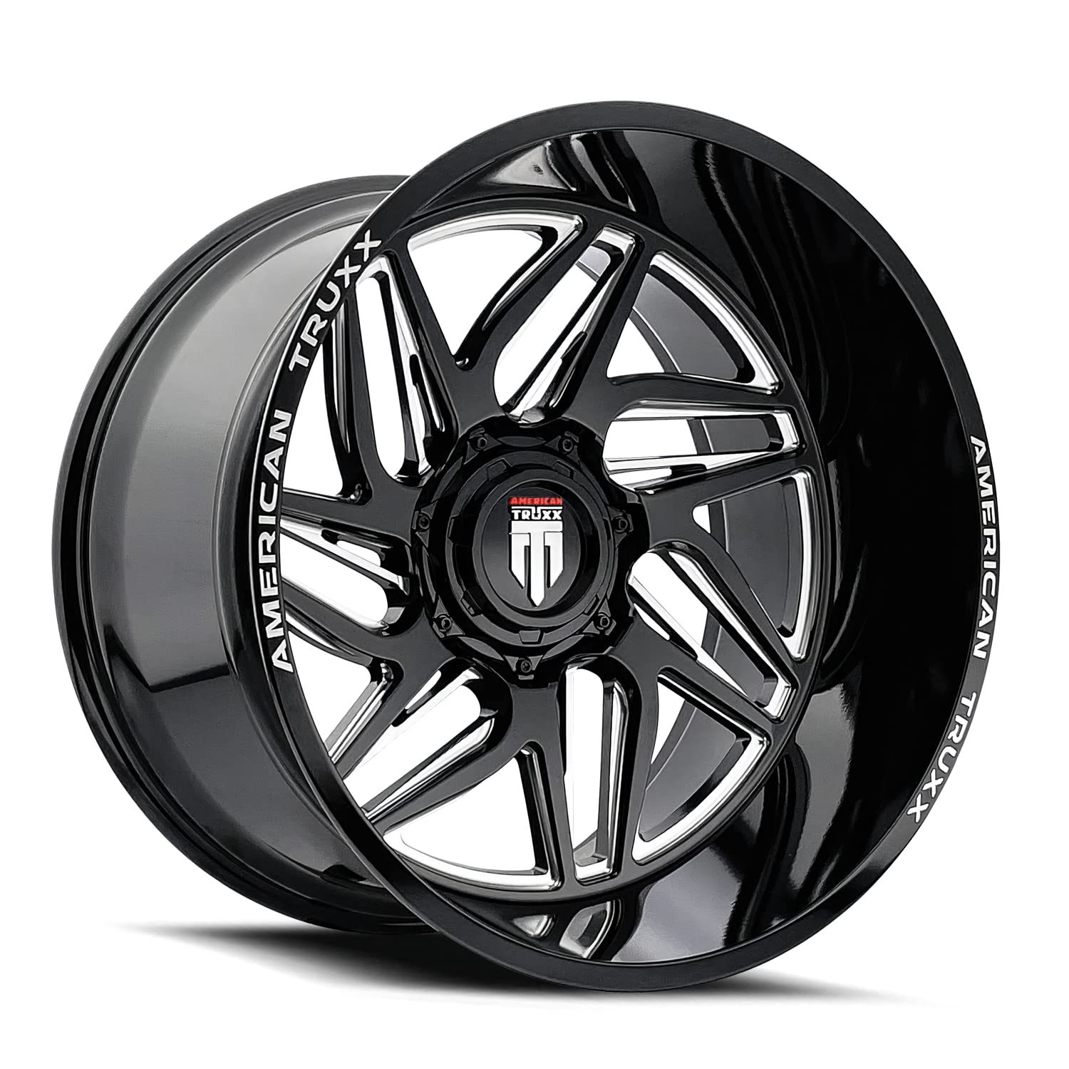 AT1917 American Truxx Goliath 20x10 6x135/6x5.5" -24mm Black/Milled Wheel Rim