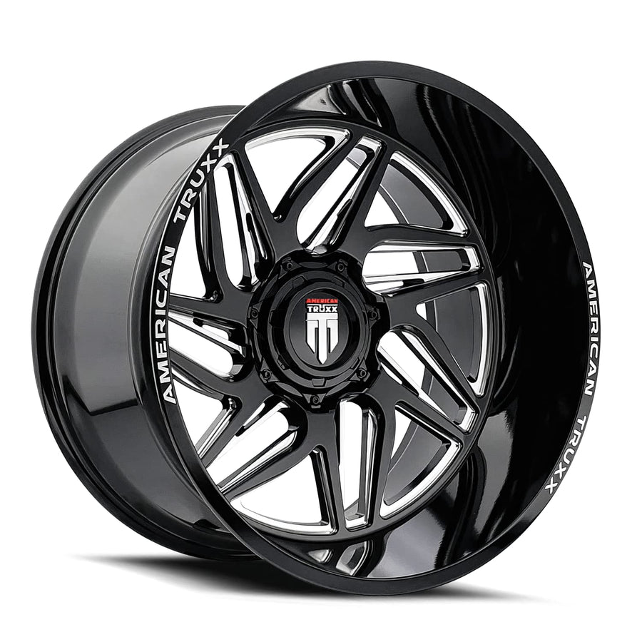 AT1917 American Truxx GOLIATH Two-Tone Wheel with Black/Milled (22 x 12. inches /5 x 139 mm, -44 mm Offset)