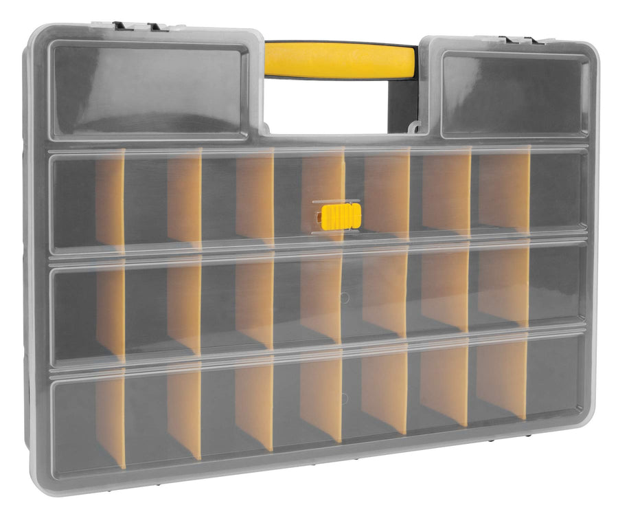 W54037 Performance Tool 26 Adjustable Compartment Hardware Organizer Box With Dividers - Durable Plastic Screw Organizer For Nuts, Bolts, Screws, Nails, and Small Hardware
