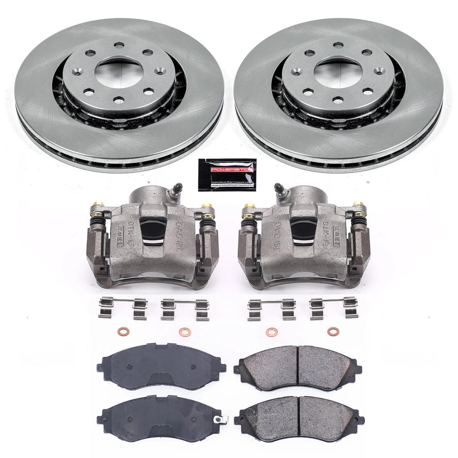 Power Stop KCOE5893 Replacement Autospeciality Front Caliper Kit- OE Rotors, Ceramic Brake Pads, Calipers For Chevy Aveo, Chevy Aveo5, Chevy Spark, Chevy Spark EV, Pontiac G3 [Model Specific]