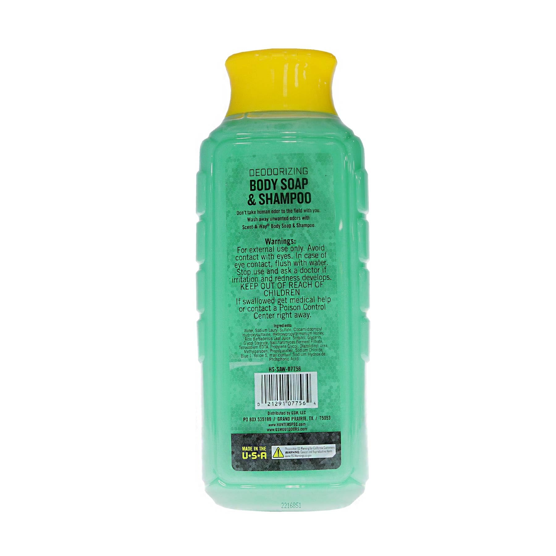 Scent-A-Way MAX Liquid Body Soap & Shampoo - Hunters Specialties Hunting Odorless Green Soap Scent Eliminator for Hunters, Trappers, Anglers, and Campers - 24 OZ