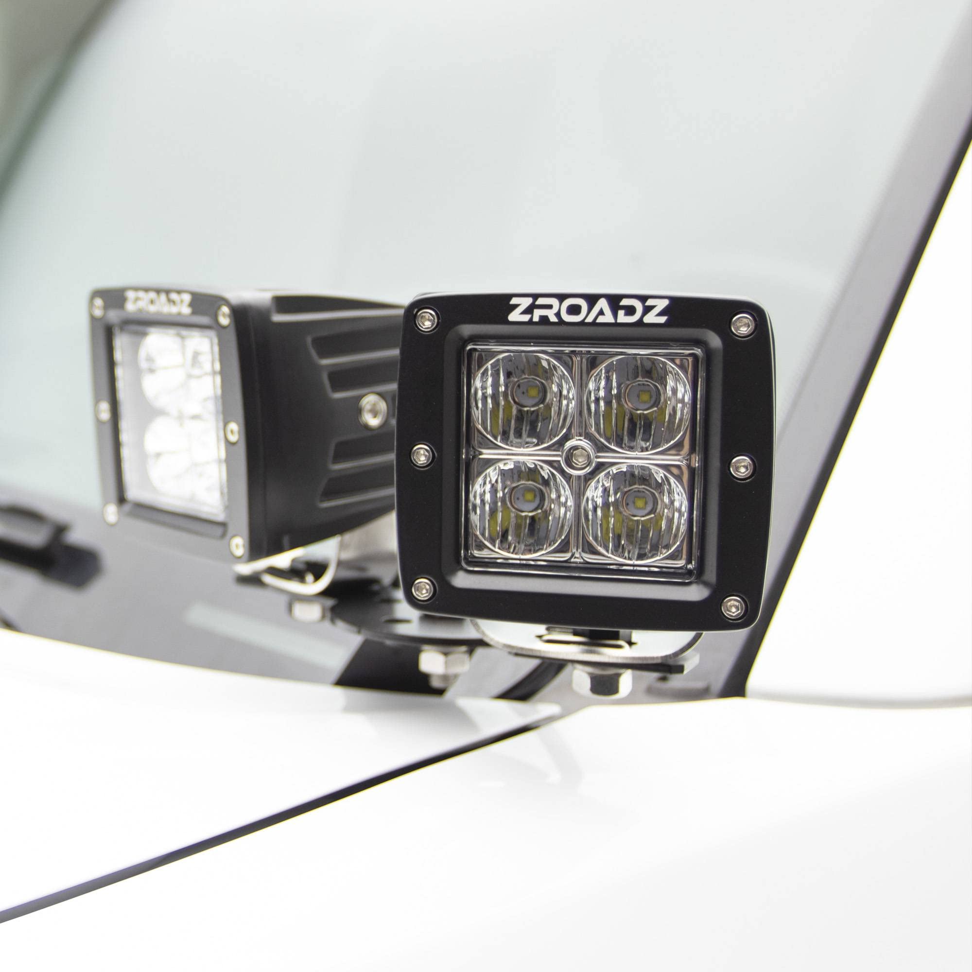 Hood Hinge Adapter Plate ZROADZ to mount (4) 3 Inch LED Pod Lights to Hood Hinge Bracket - PN #Z360002, Black