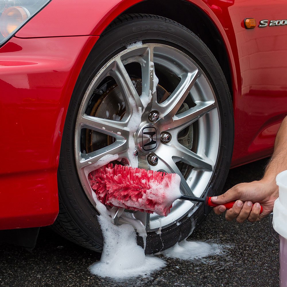 Chemical Guys Detailing Brush Red Rocket - Flexible Long-Reach Wheel and Rim Cleaning Tool for Cars, Trucks, SUVs, Motorcycles, and RVs - Safely Cleans Tight Spaces, Spokes, and Crevices