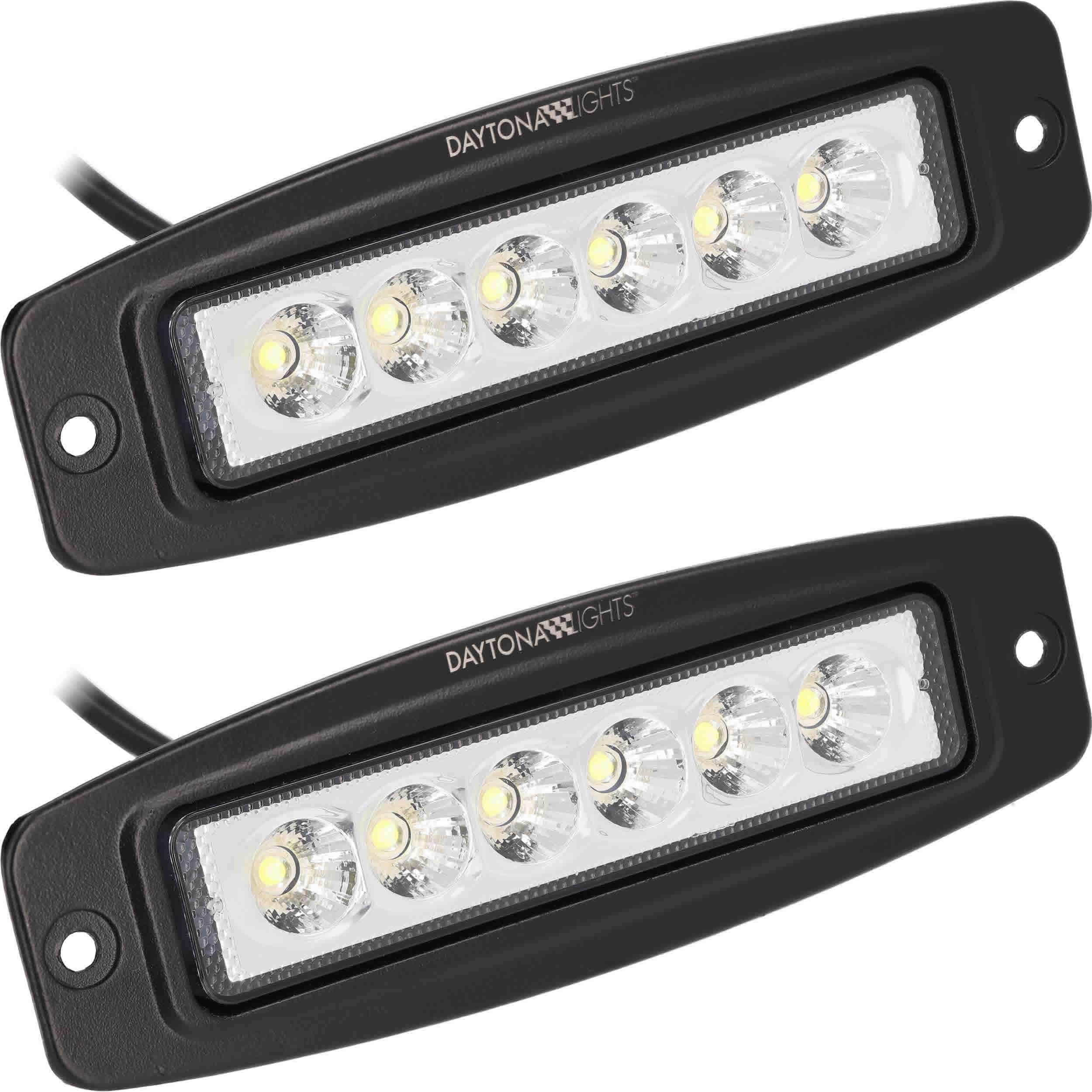 6 LED Daytona Lights Flush Mount Driving Lights (Spot) – 2 Pack