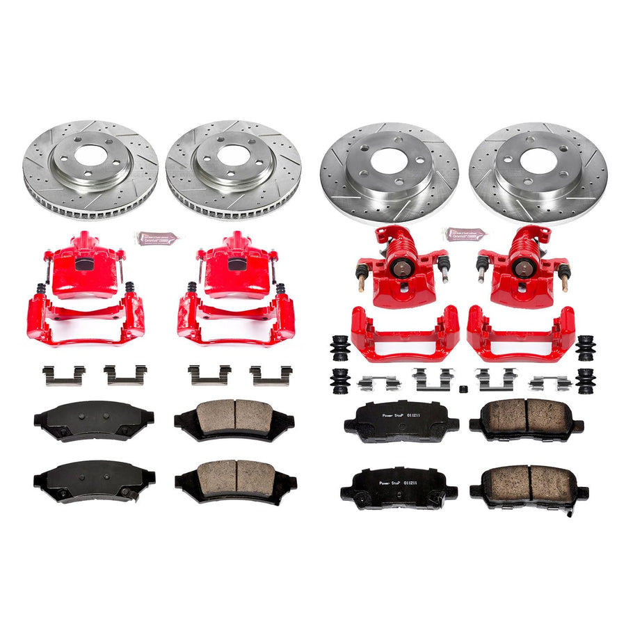 Power Stop 1-Click Performance Brake Kit with Caliper For Pontiac Grand Prix KC1587 2004 [Model Specific]