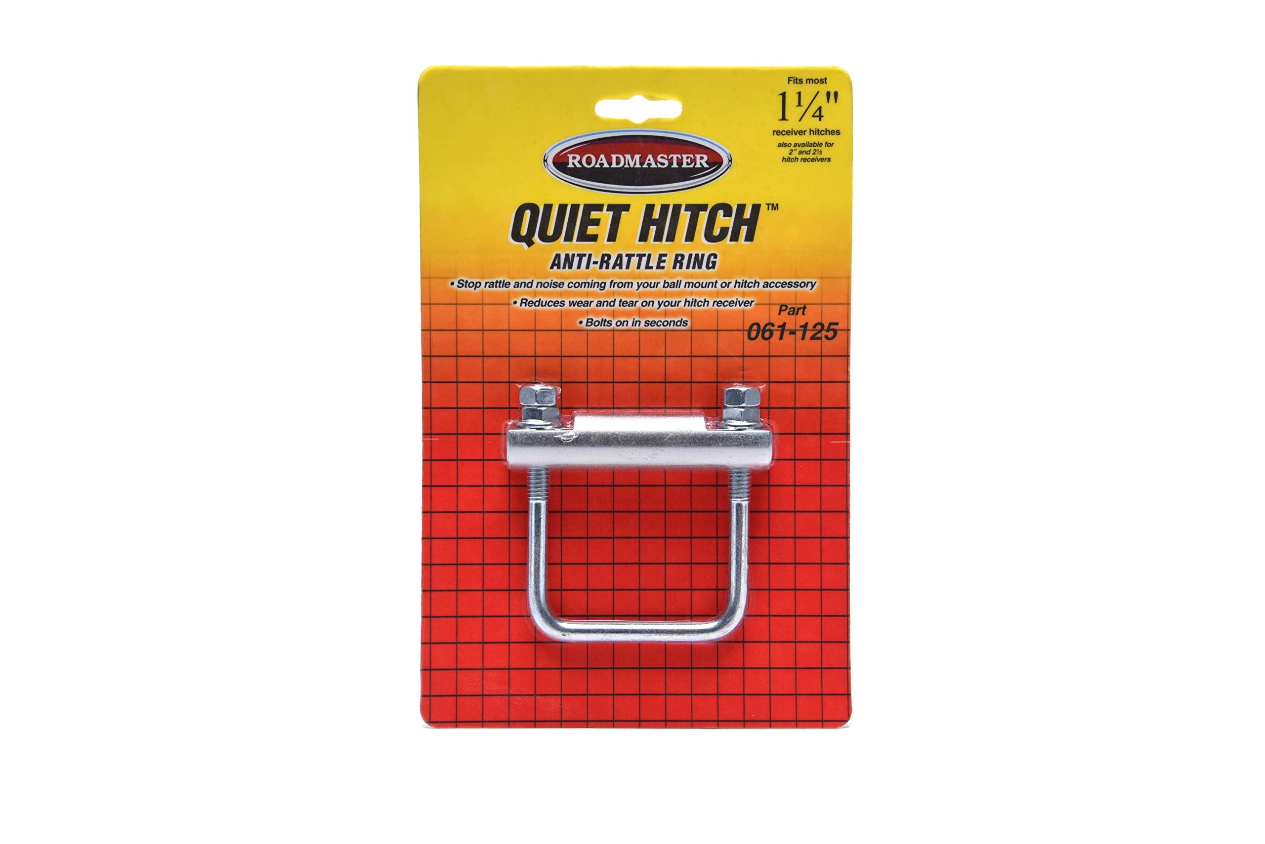 Roadmaster Quiet Hitch 061 Compatible with 2" Hitch Receivers on Motorhomes, Light Trucks, Vans & SUVs | Reduces Rattle & Movement for Quieter, Safer Towing (for 1 1/4" Hitch Receivers)