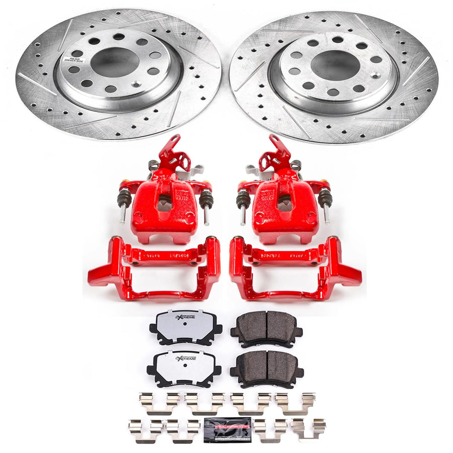 Power Stop Rear KC2261-26 Z26 Street Warrior Brake Kit For Audi A3 2009, Audi A3 Quattro 2006-2009 [Model Specific]
