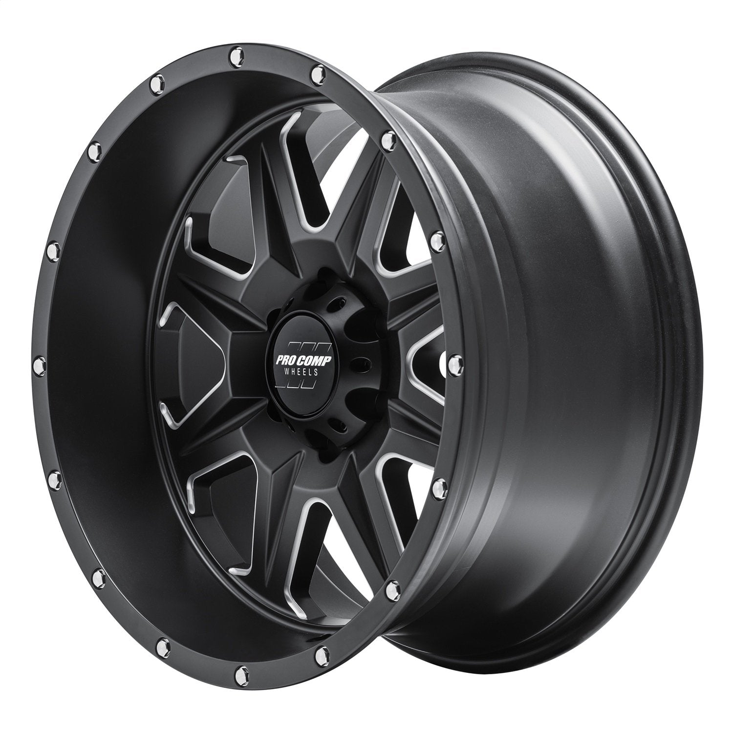 Recon Pro Comp Wheels Black Wheel with Painted (20 x 10. inches /6 x 135 mm, -18 inches Offset)