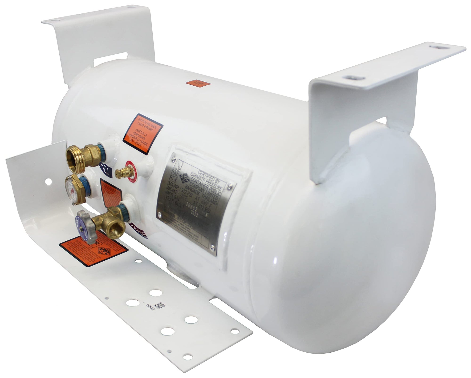 12.2 Gallon Flame King YSN122 ASME Horizontal Propane Tank | 12" x 28" | for RV, Van Or Trailers