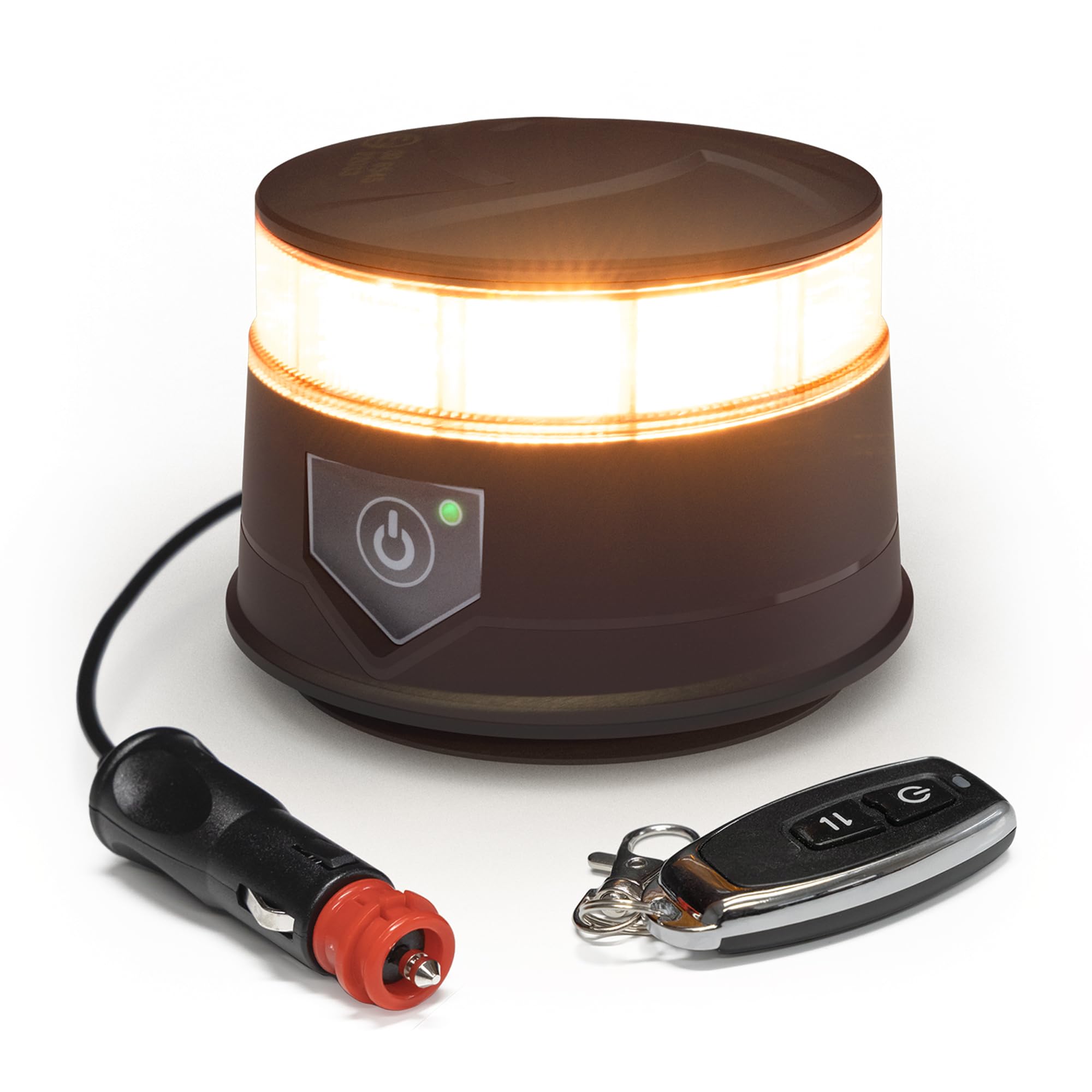 ECCO 3 Inch LED Beacon Warning Flash Amber Light Magnet Mount 12V 24V for Industrial Vehicles Applications Tractor Forklift Excavator, 5 Year Warranty