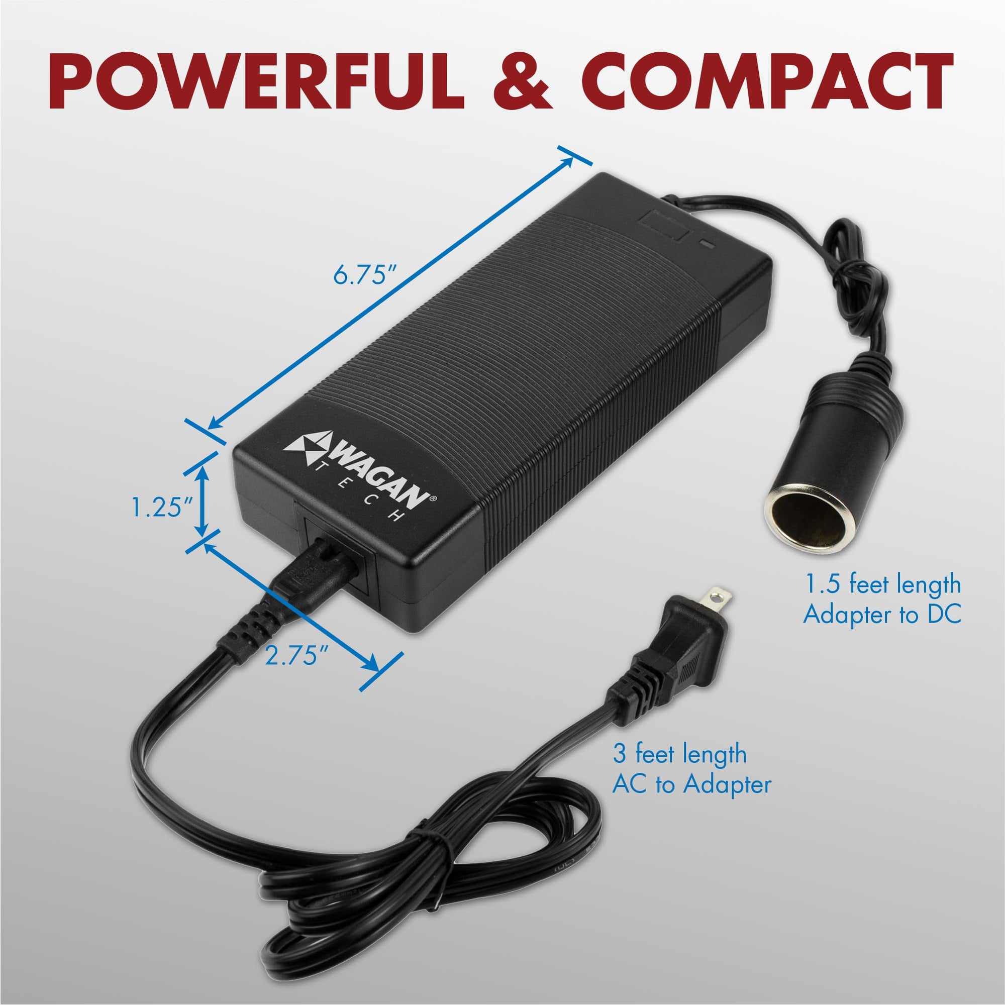 Wagan 10 Amp EL9904 110V 240V AC to DC Power Adapter 100-240V 10A to 12V Car Cigarette Lighter Socket AC/DC Power Converter