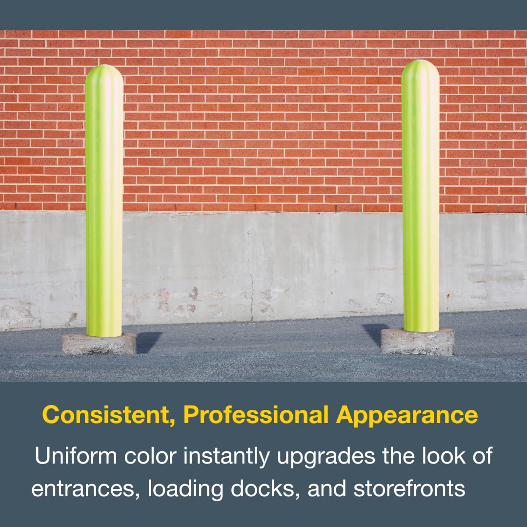 Bollard Covers Eagle for 6 Inch Poles - 56" Tall, Durable Fluted HDPE Plastic - Trimmable Lime Green Bollard Post Sleeve for Parking Lots, Warehouses, and Loading Docks, 1730LM