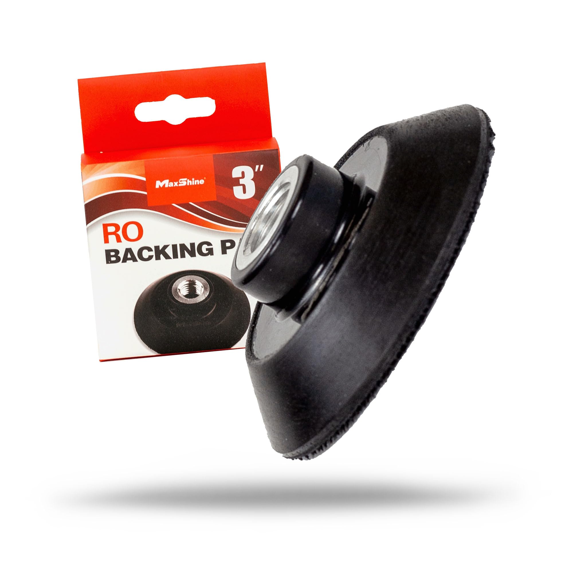 3” Maxshine Universal Black RO Polisher Backing Plate – Durable One-Piece Molded Design, High-Elasticity PU with Hook & Loop Fastening – Fits Foam, Wool & Microfiber Pads